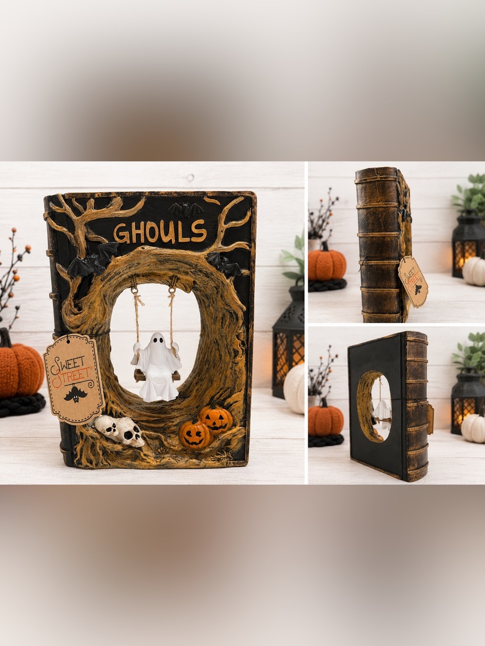 Halloween “Ghouls” Ghost Swing Book Décor – NWT Sweet Street Spooky Shelf Decor